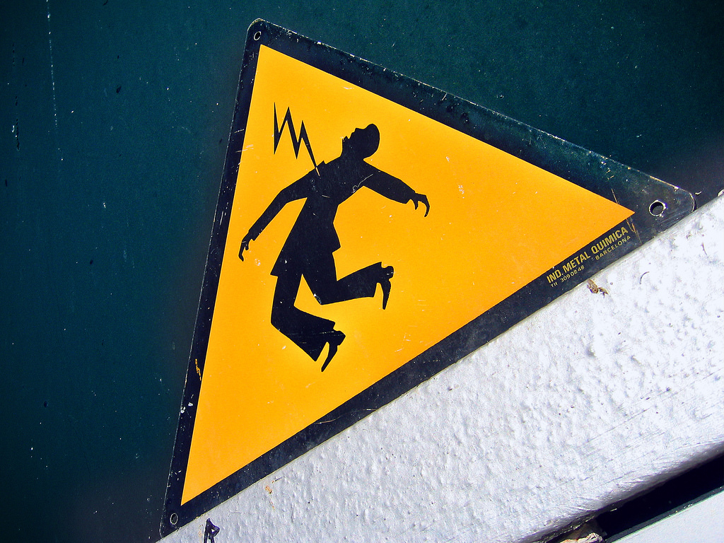 Danger Electric Shock Risk. Sign