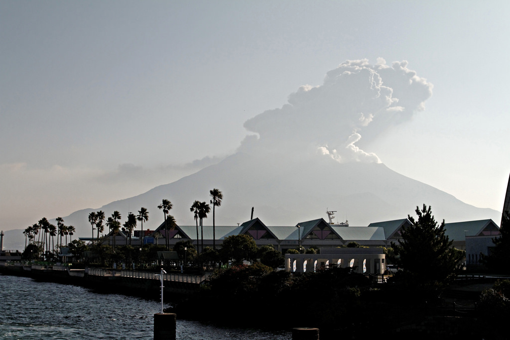 Sakurajima from Ferry terminal