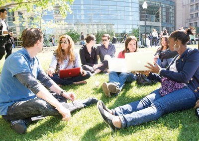 Campus photos of Georgetown Law School.